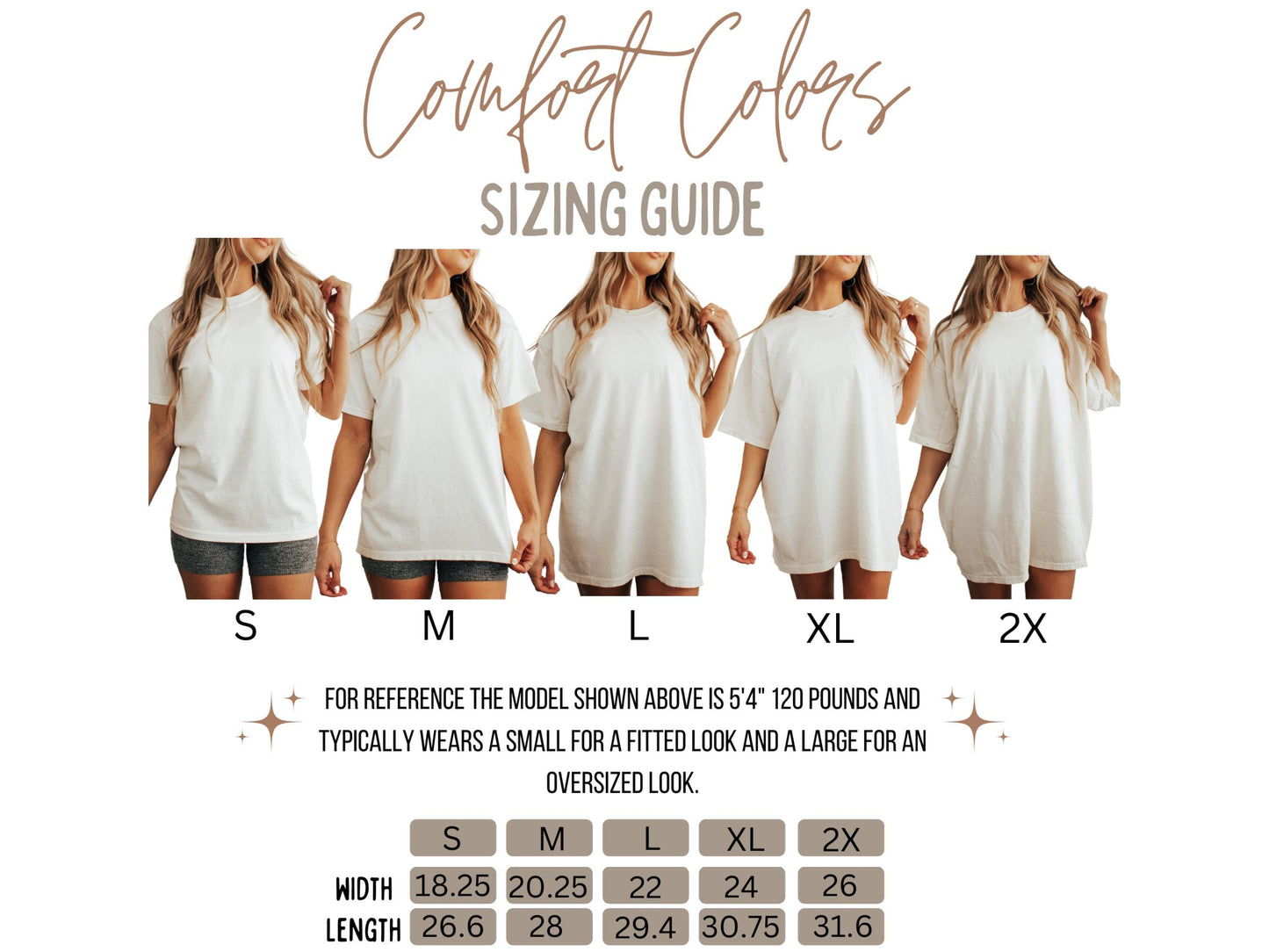 size chart: measurements small 18.25in by 26.6, medium 20.25 in by 28 in, large 22in, by 29.4 in, xl 24 in by 30.75 in, 2xl 26 in by 31.6 in.