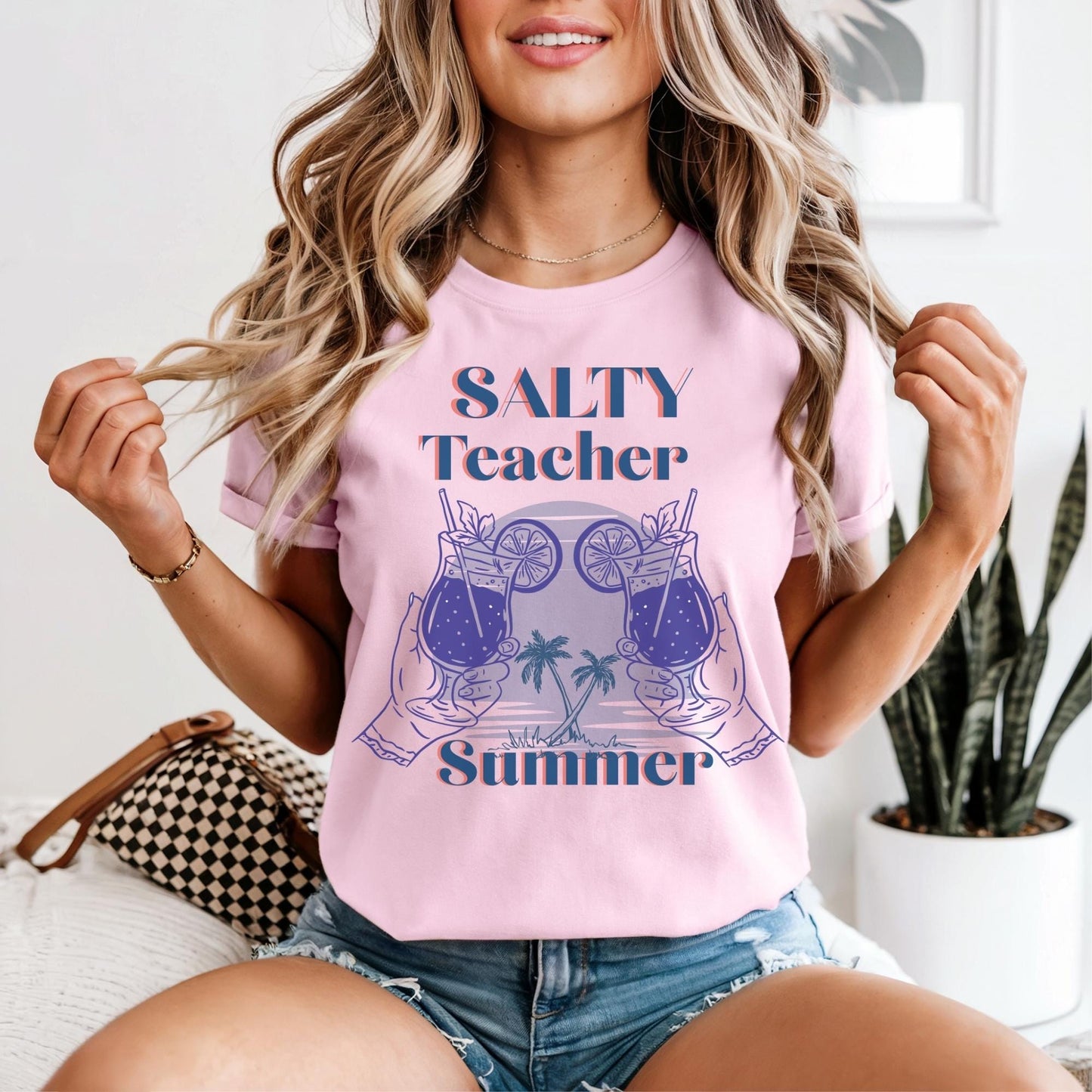 Summer beach vibes tshirt for teachers matching vacation tee gift idea memory keepsake girls trip shirt for educators end of school year tee
