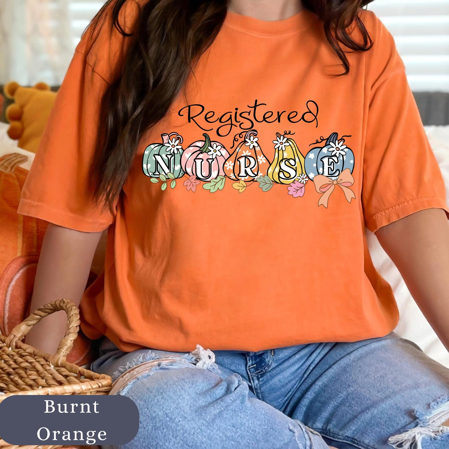 Registered Nurse Halloween Comfort Colors® 100% cotton Nurse autumn t-shirt S-4XL