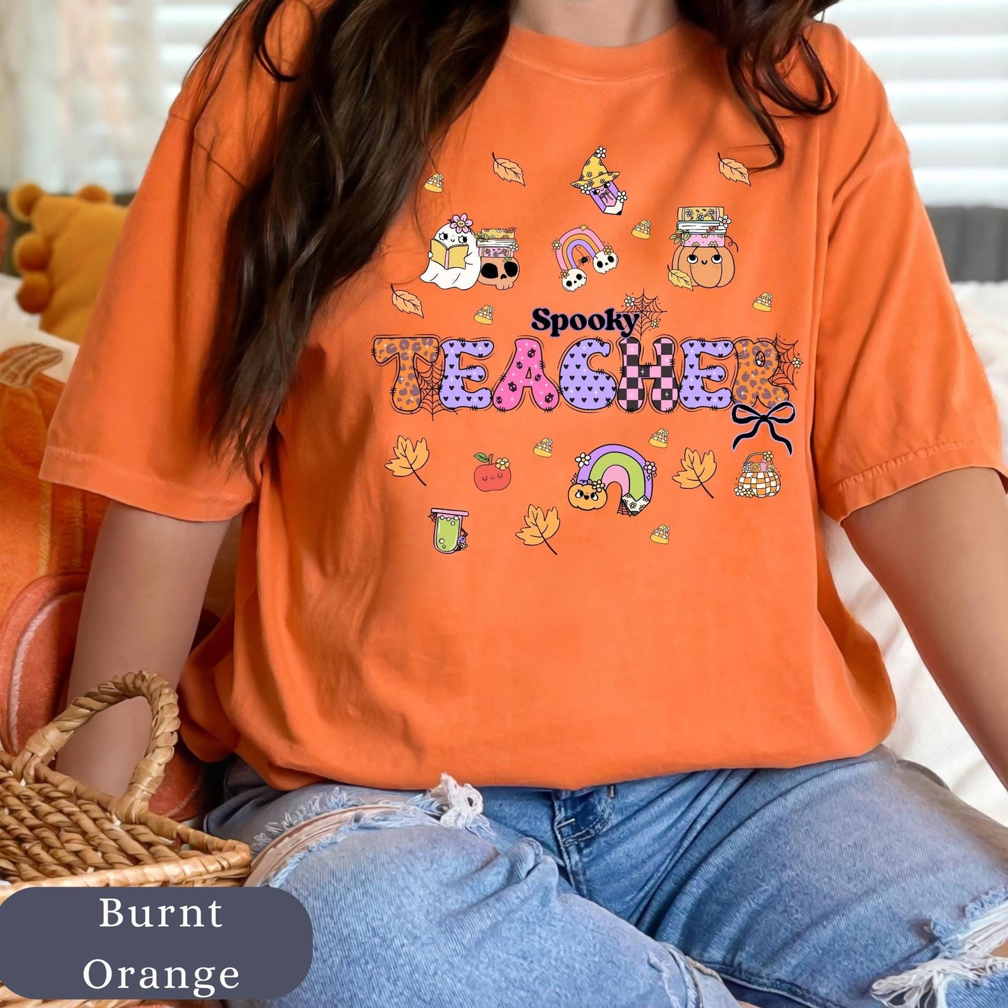 Spooky Halloween Comfort Colors ® 100%cotton Teacher t-shirt s-4xl