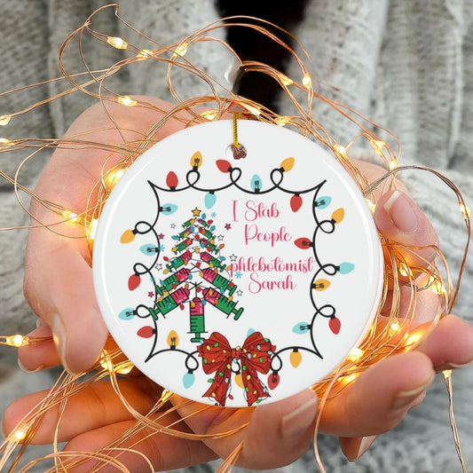 Coquette Phlebotomist Christmas Ornament: Keepsake Gift for Lab Tech