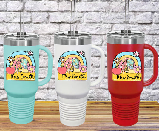 Personalized Teacher Tumbler 40oz: Custom Insulated Travel Mug
