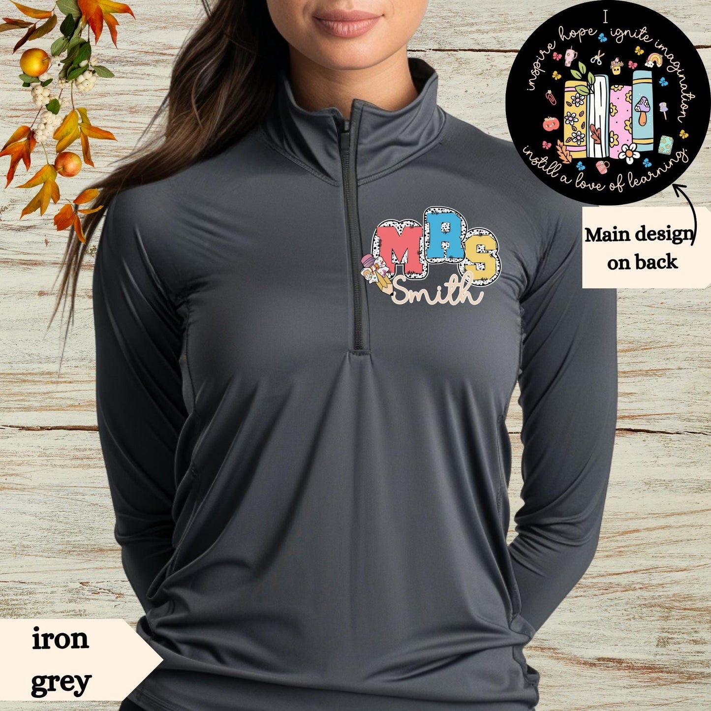 Teacher Appreciation Quarter Zip Pullover: Custom Polyester Activewear