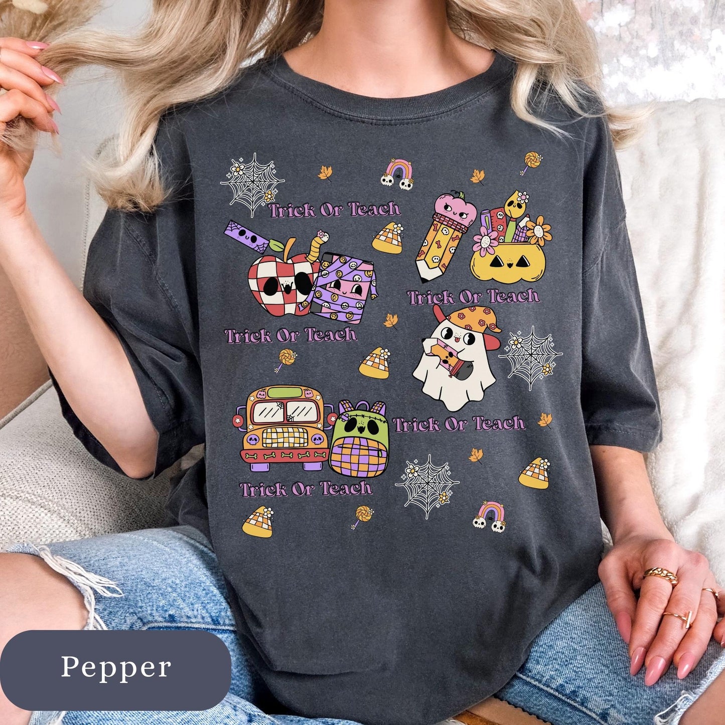 Spooky Halloween Comfort Colors ® 100%cotton Teacher t-shirt S-4xl