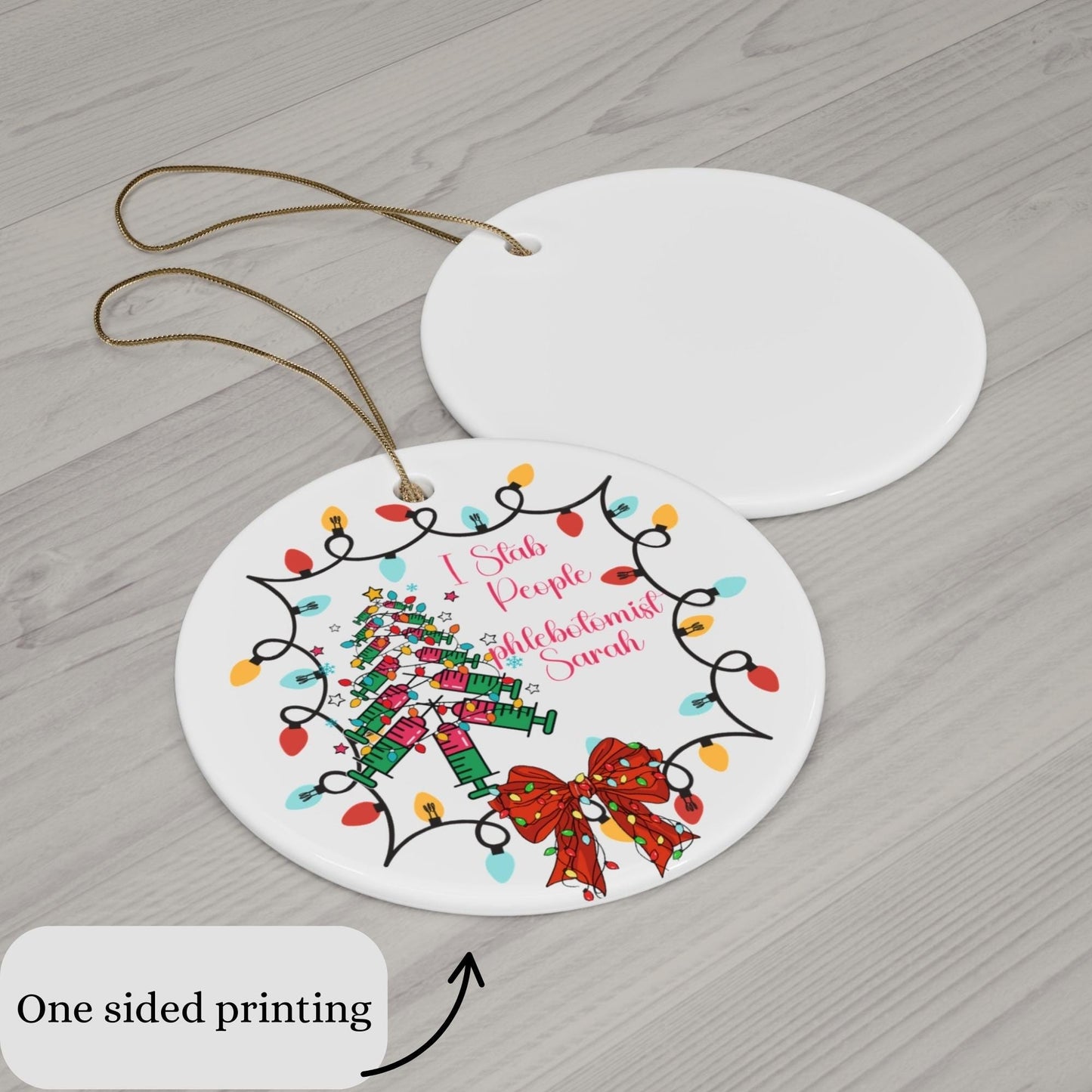 Coquette Phlebotomist Christmas Ornament: Keepsake Gift for Lab Tech