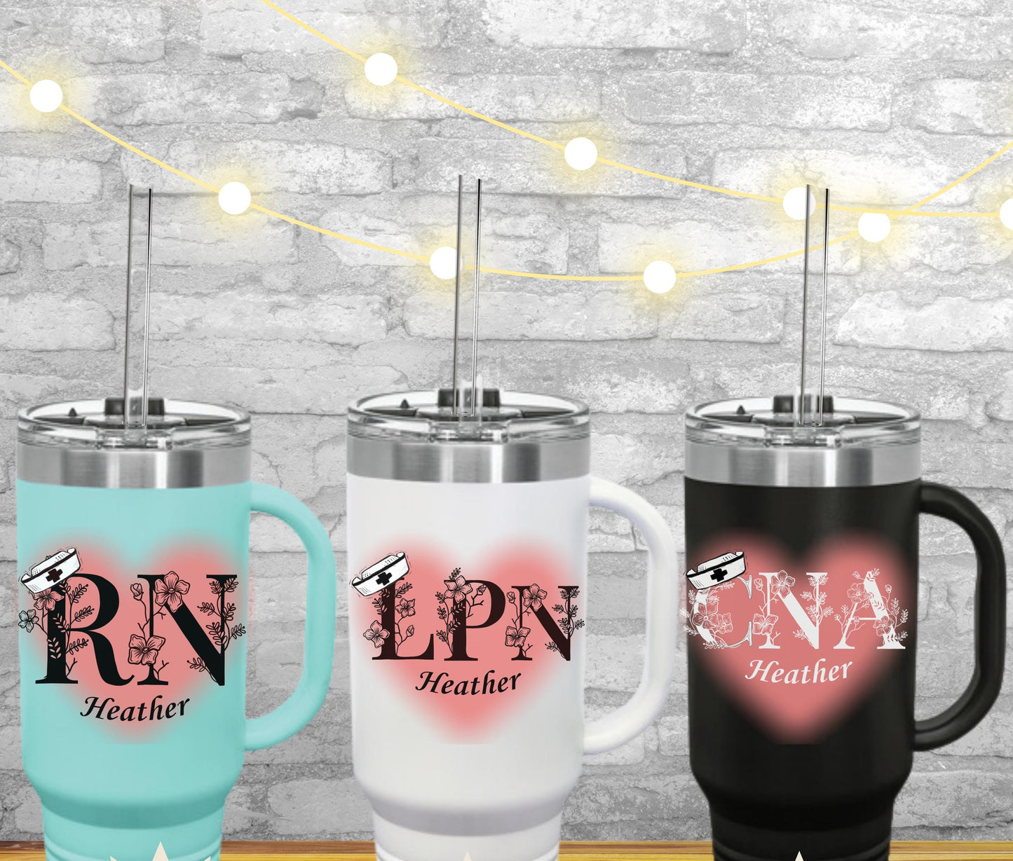 Personalized Nurse Tumbler 40oz: Insulated Stainless Steel Travel Cup