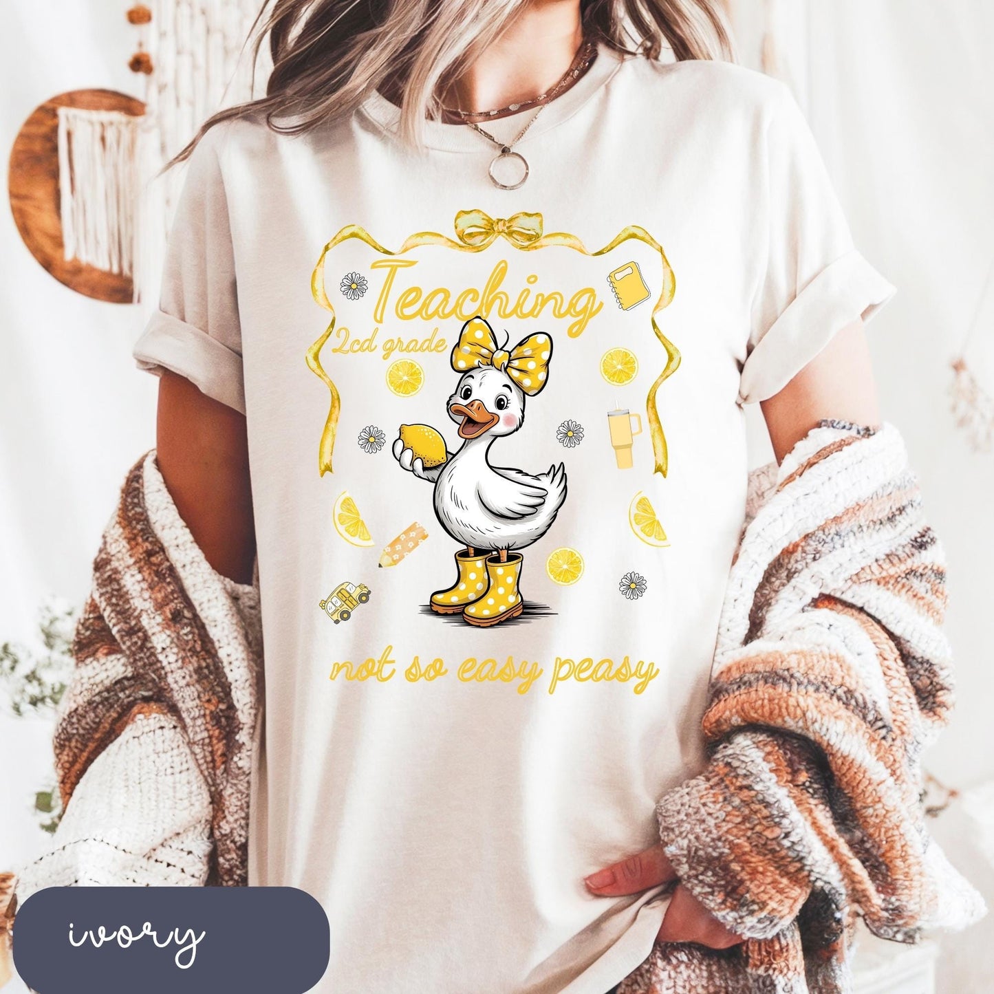 Silly Goose Lemon Teacher T-Shirt: Back to School Comfort Colors Tee