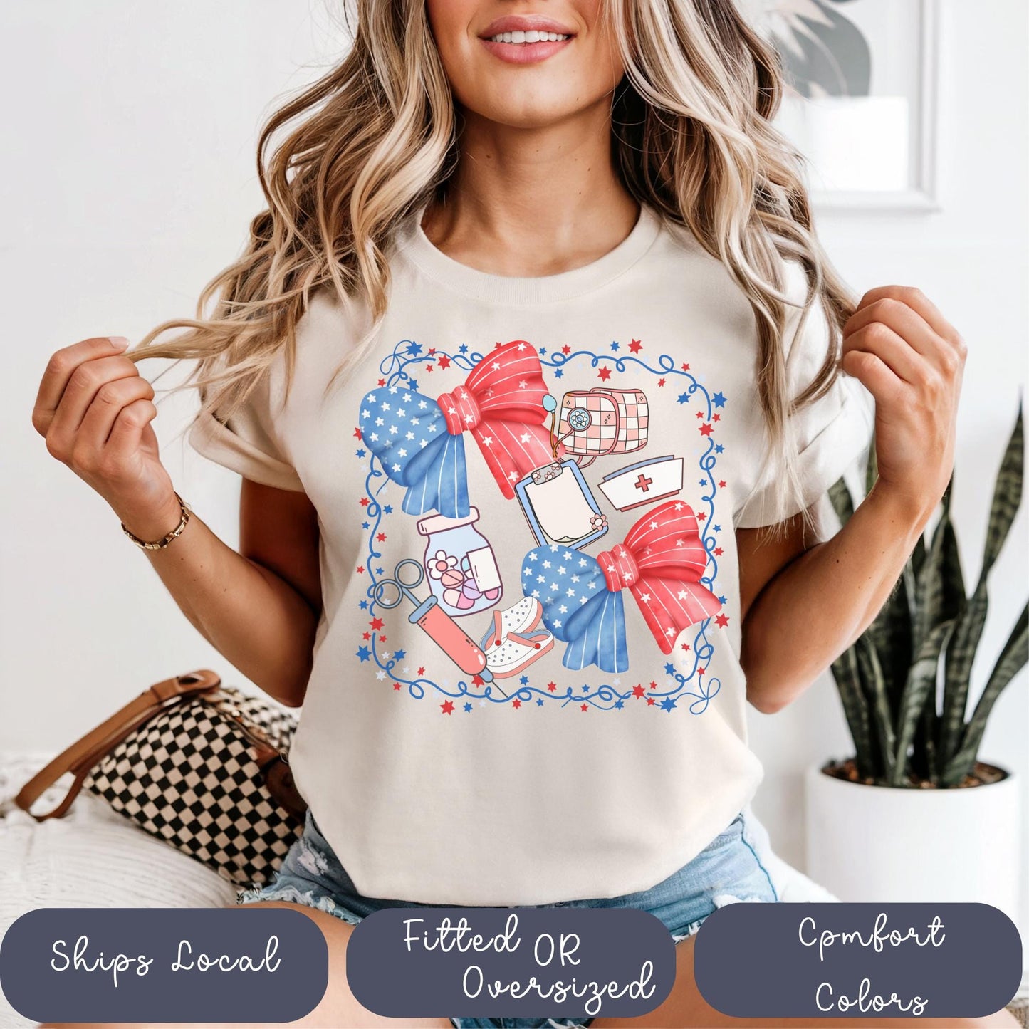 Independence Day Nurse T-Shirt: Patriotic 4th of July Comfort Colors Tee