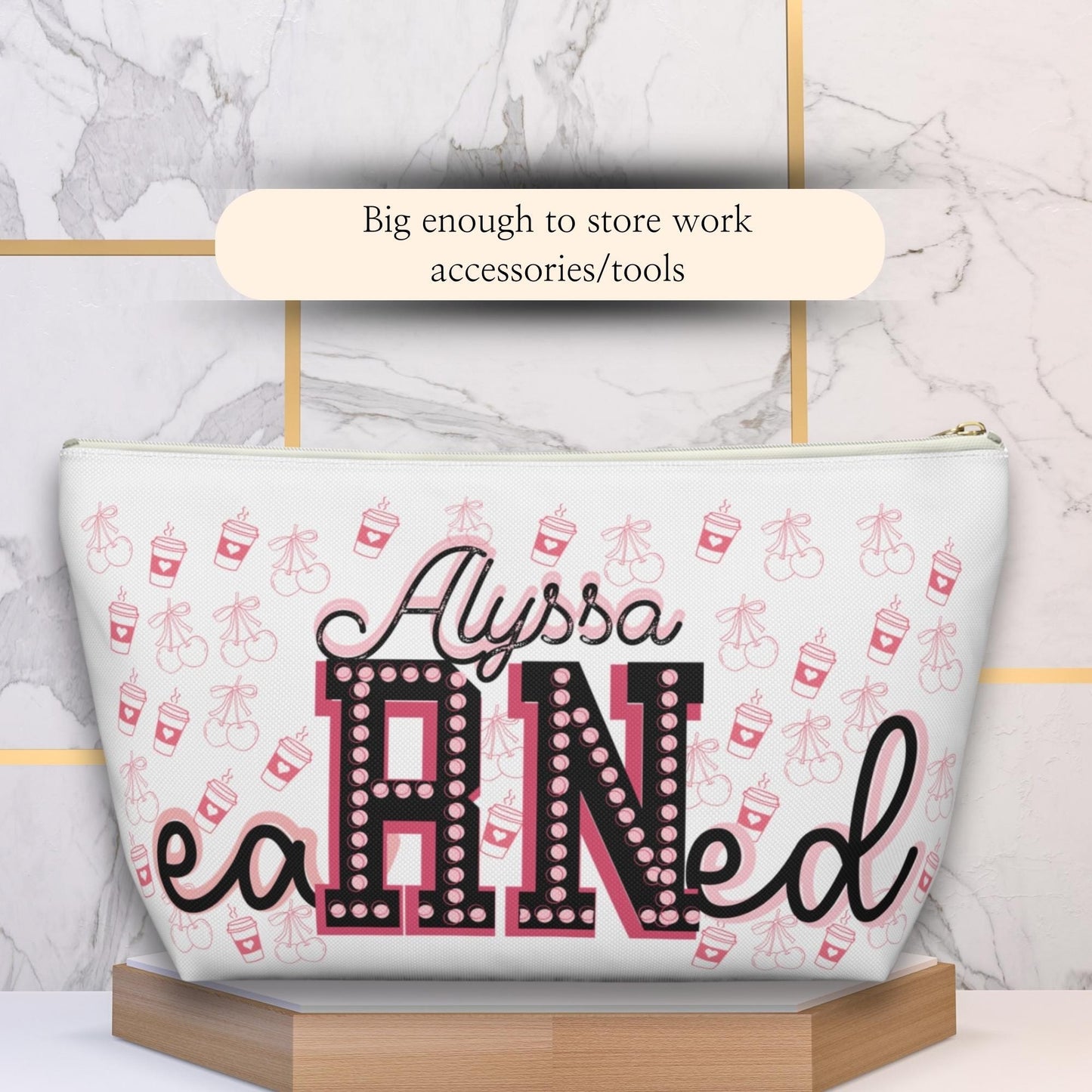Personalized Nurse Makeup Bag: RN/LPN Gift, Cosmetic Pouch