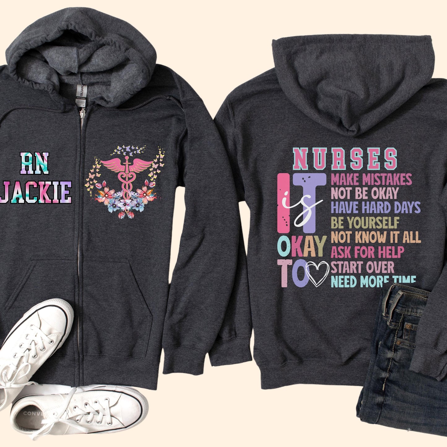 Custom Nurse Fleece Jacket: Mental Health Inspirational Gift