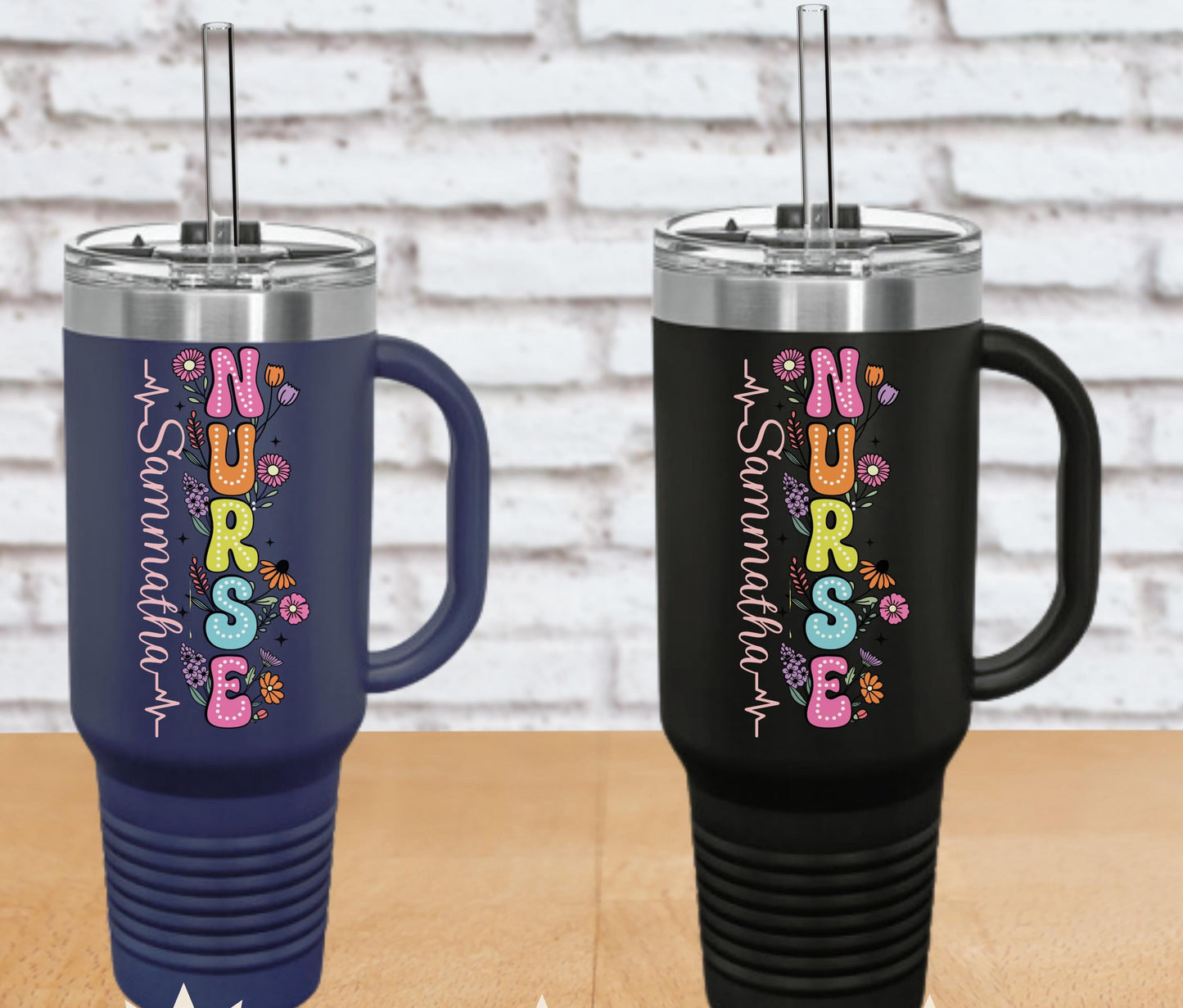Personalized Nurse Tumbler: 40 oz Travel Mug, LPN/RN Gift