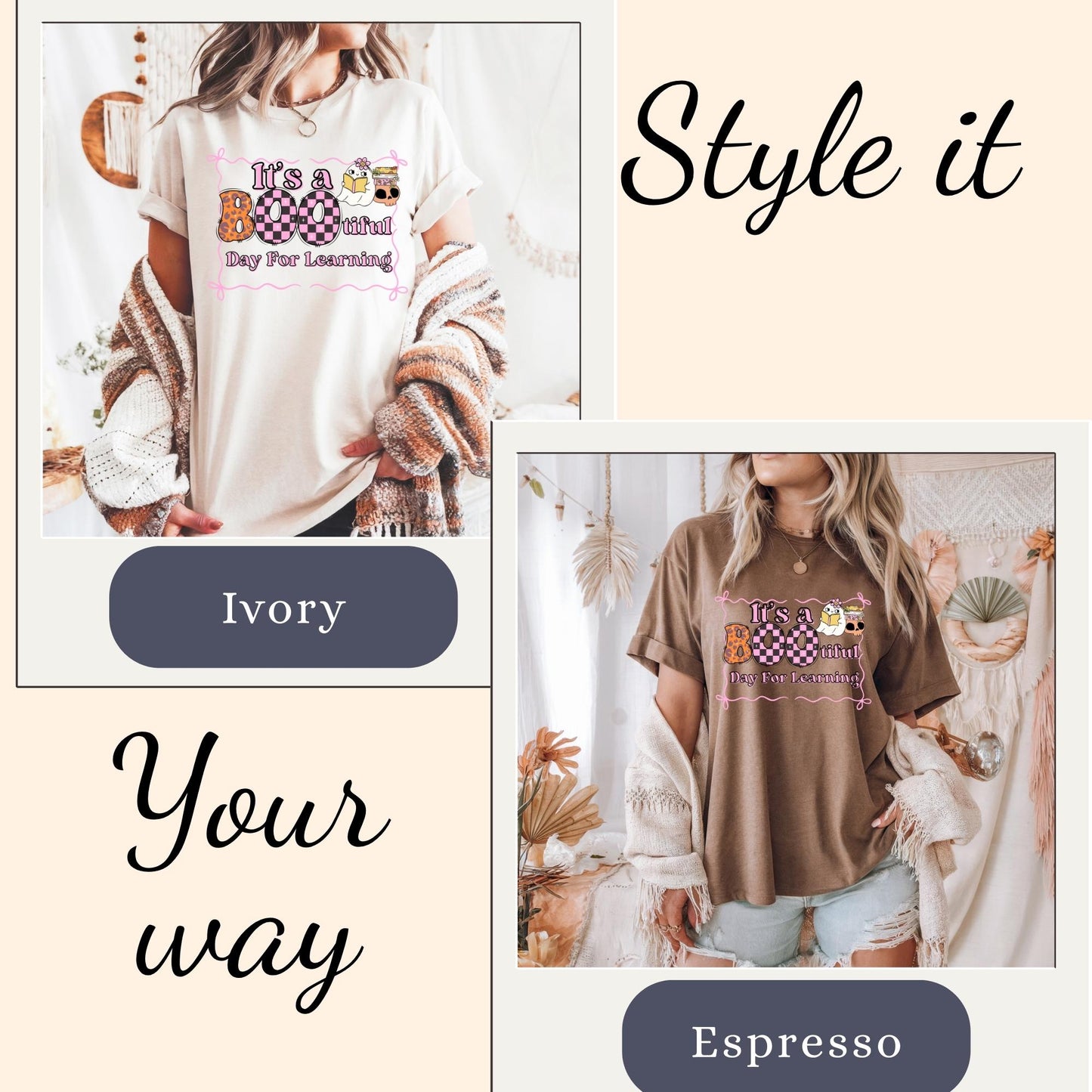 Funny Ghost Halloween Comfort Colors® 100% Cotton Teacher t-shirt S-4XL