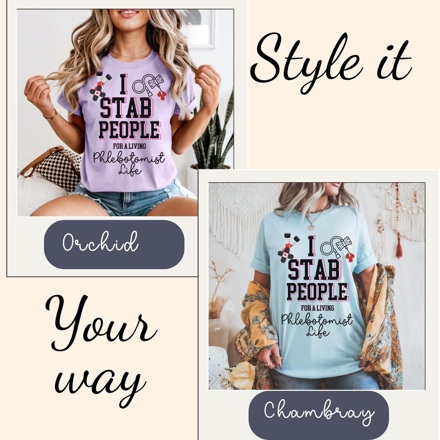 Phlebotomist life tshirt  I Stab People for a Living funny quote gift idea for Medical professional healthcare shirt inspirational phleb tee