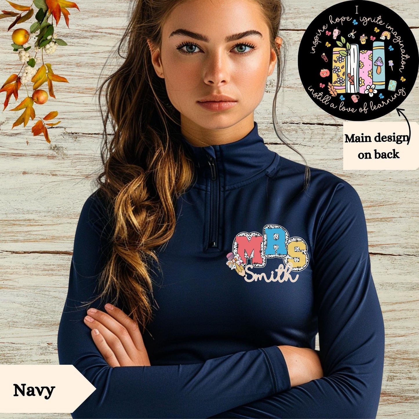 Teacher Appreciation Quarter Zip Pullover: Custom Polyester Activewear