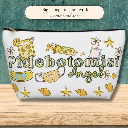 Personalized Phlebotomist Accessory Bag: Lemon Yellow Tote, Certified Phleb Gift