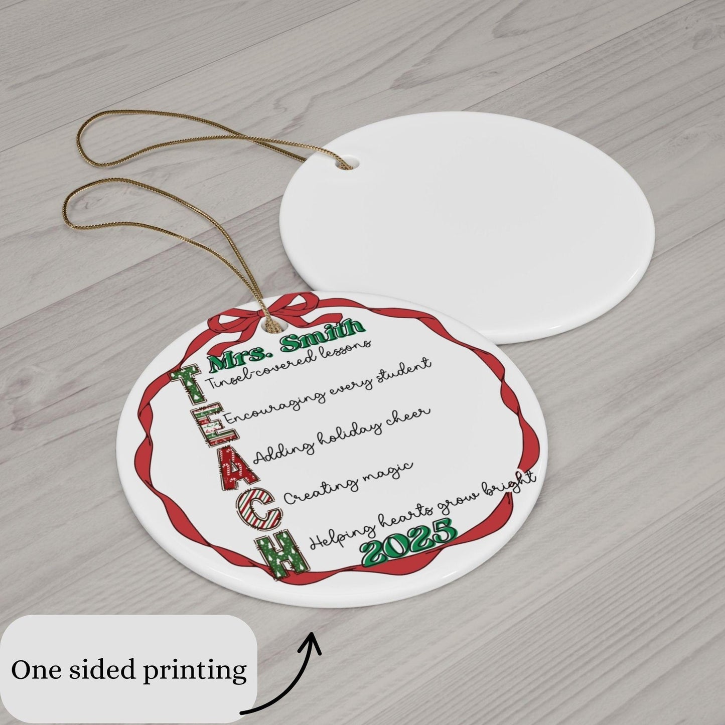 Custom Teacher Ornament: 2025 Graduation Keepsake, Classroom Christmas Decor