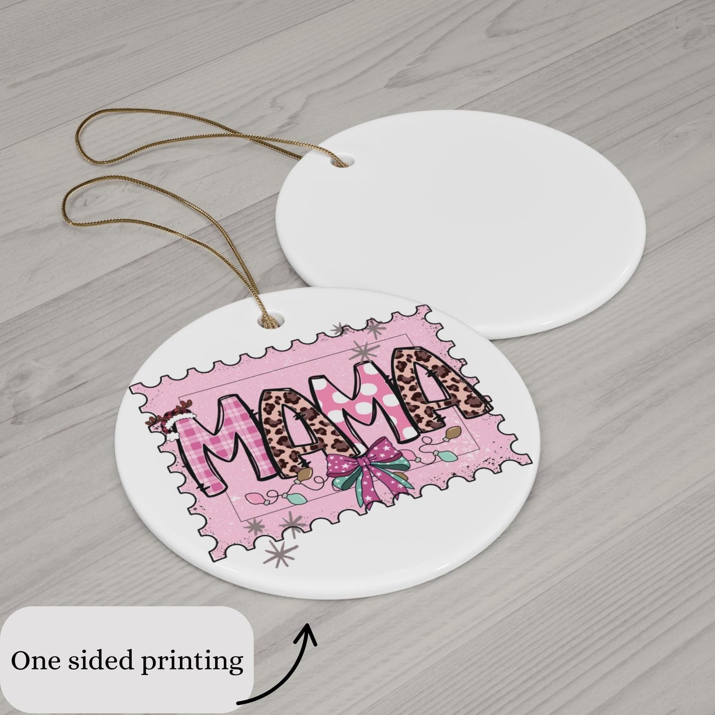 Pink Coquette Leopard Print Ornament: Mama Christmas Tree Decor