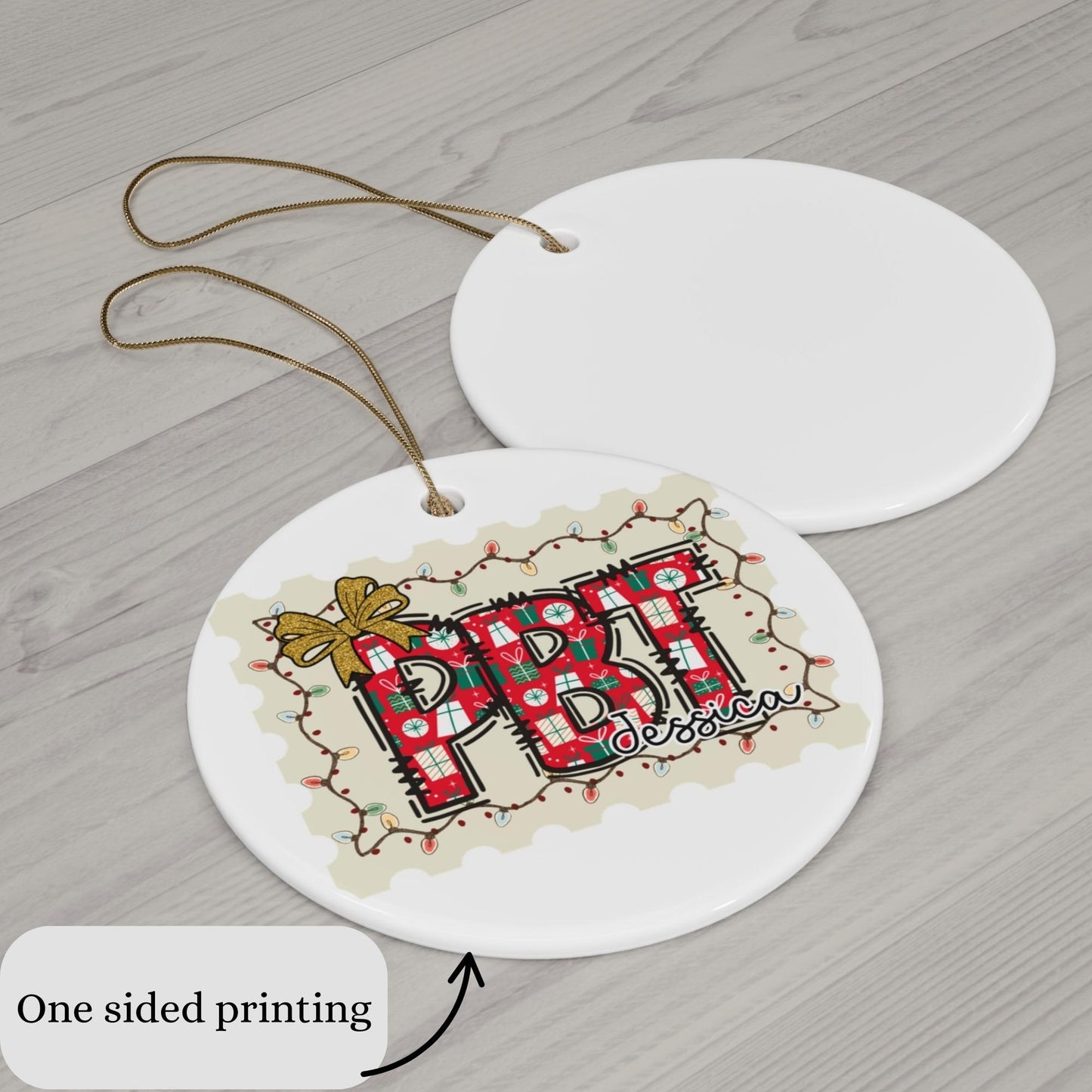 Custom Phlebotomist Christmas keepsake ceramic ornament