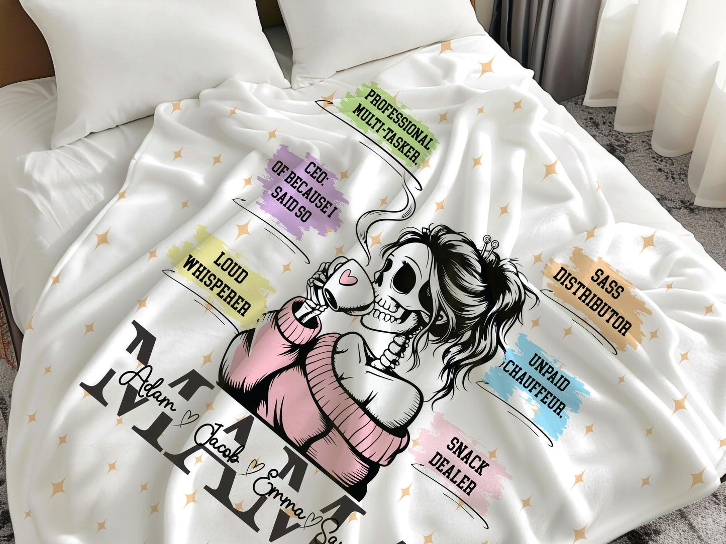 Personalized Mama Blanket: Sassy Mom Quote Velveteen Plush Throw