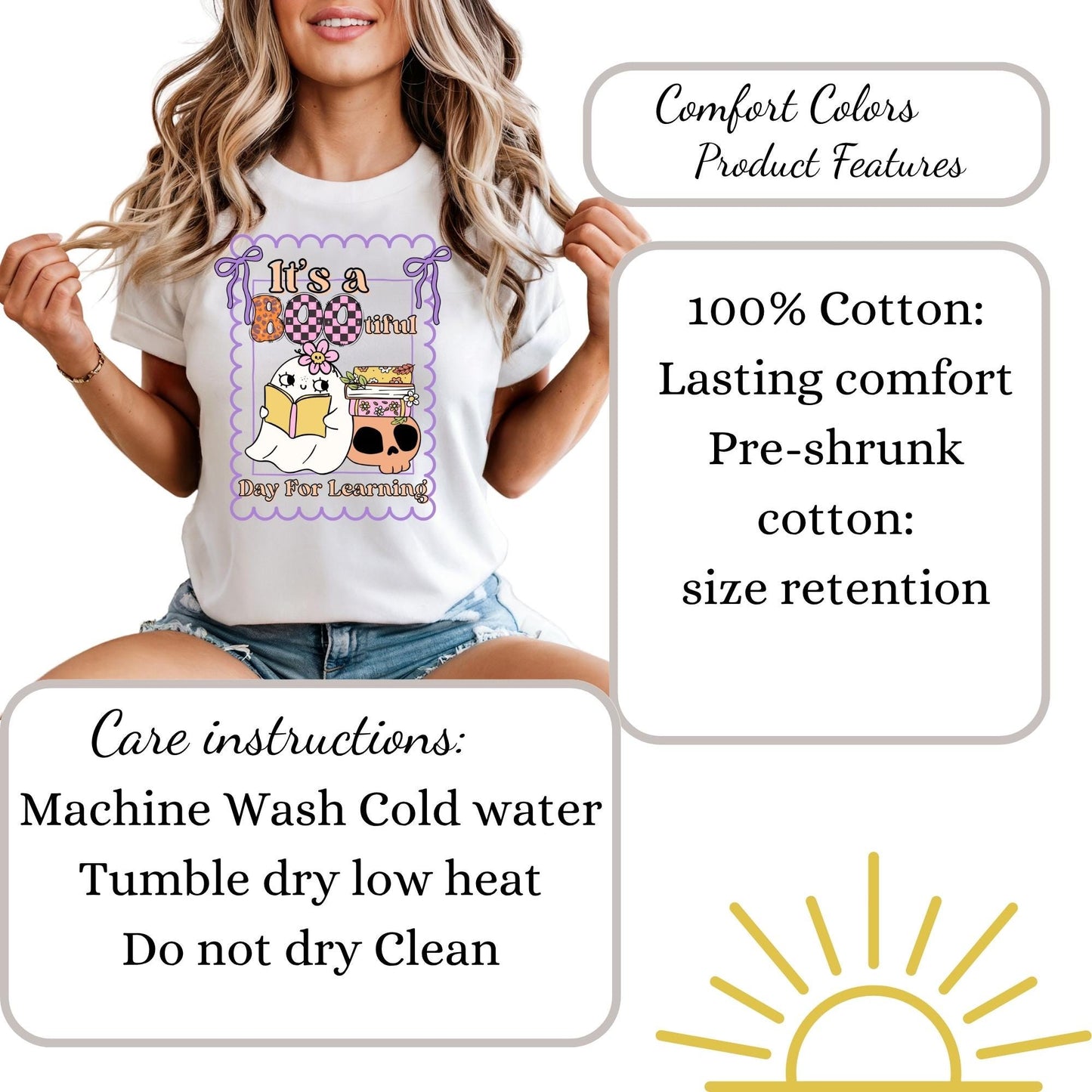 Funny Teacher Halloween T-Shirt: Spooky Book Ghost Tee