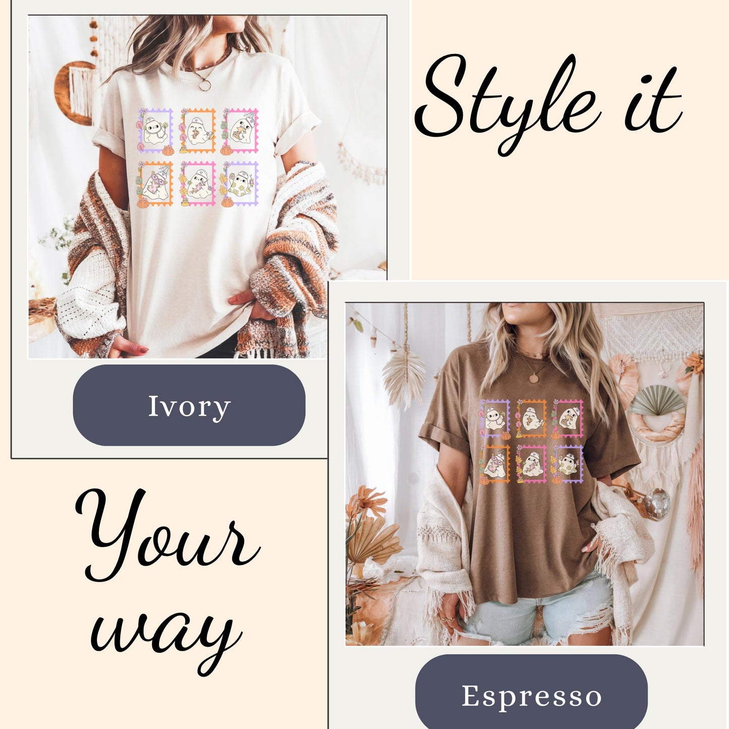 Nurse Halloween Ghost stamp Comfort Colors® 100% cotton Autumn T-shirt S-4XL