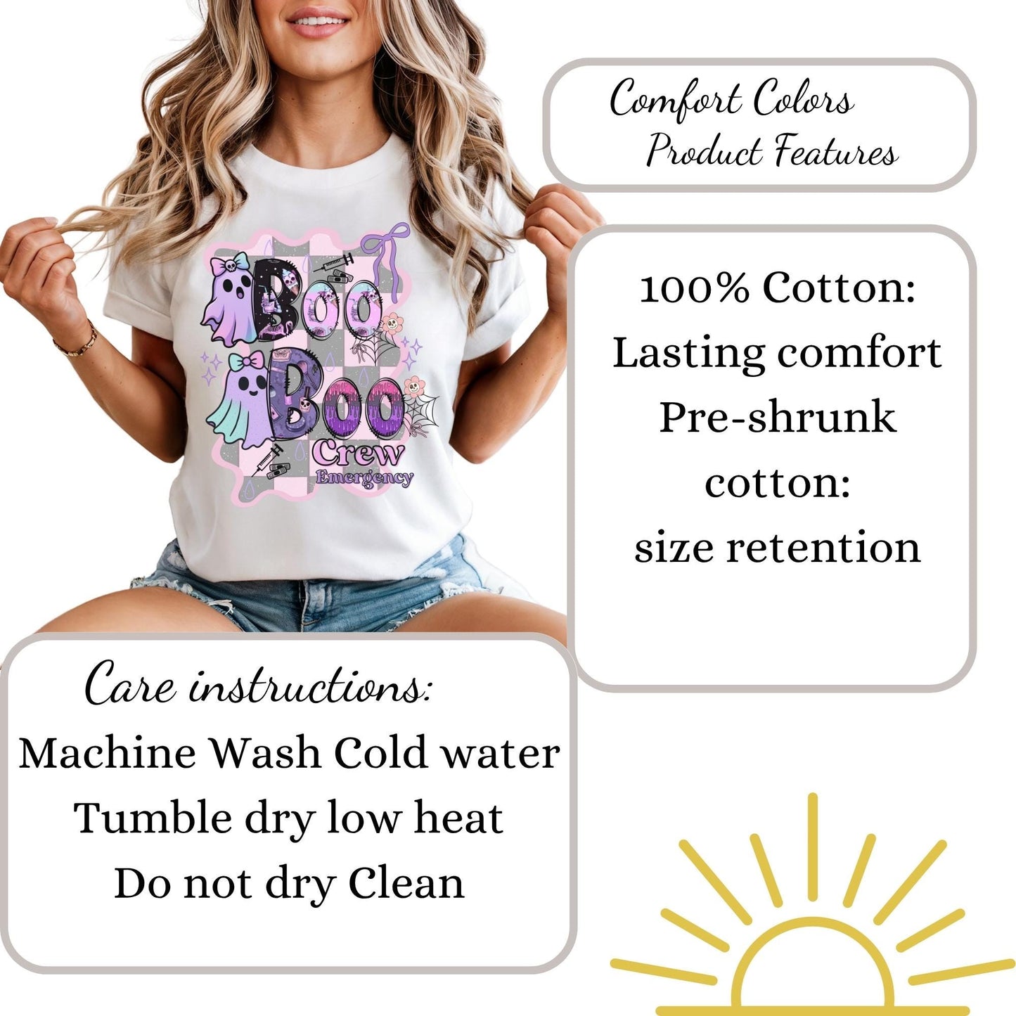 Halloween cute ghost  work nurse shirt for emergency department nurses tee er lpn registered nurse fall autumn ghost boo boo crew rn tshirt