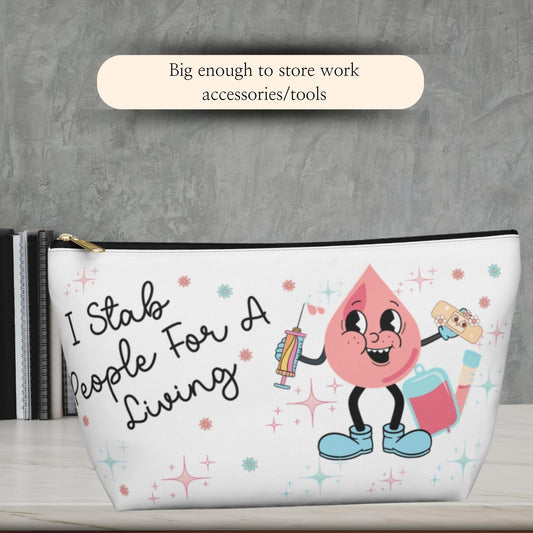 Personalized Phlebotomist Accessory Bag: Wildflower Pencil Pouch, Funny Medical Gift