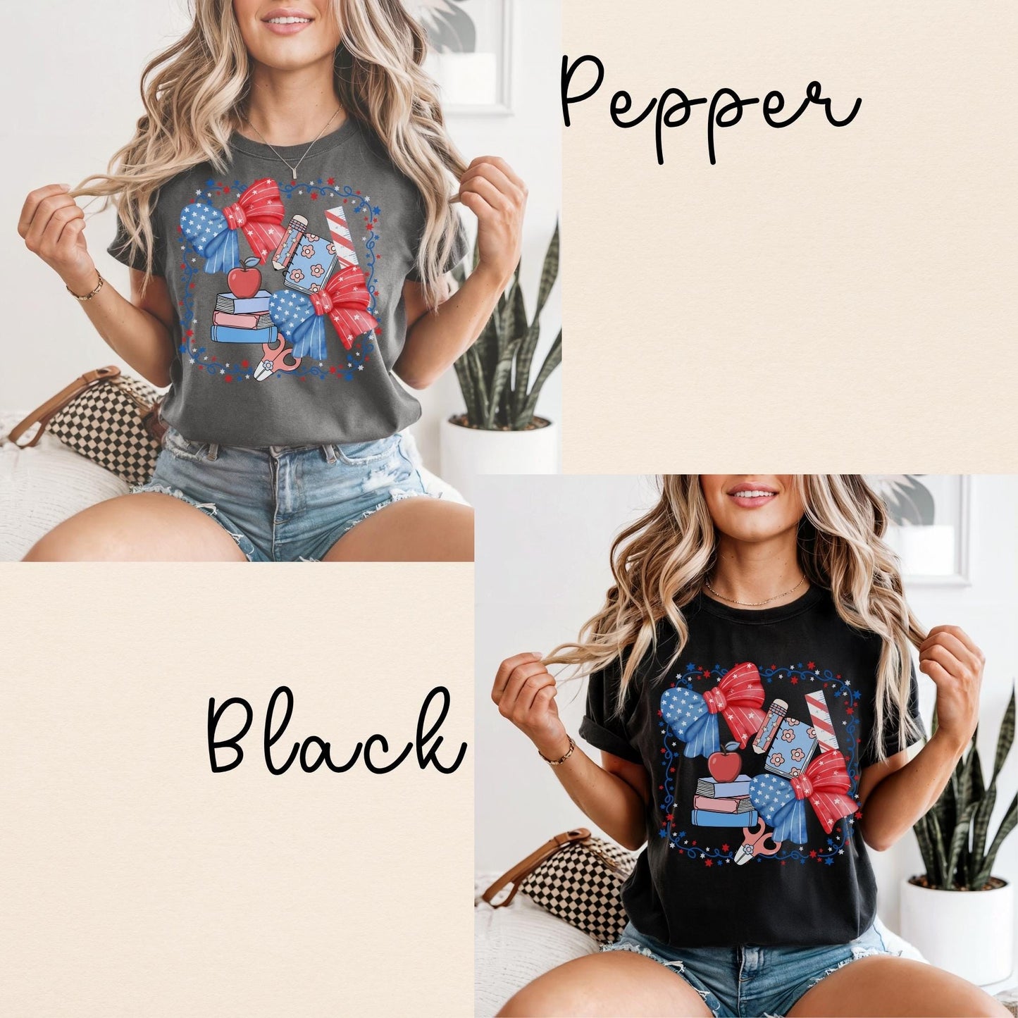 Red White and Blue Teacher T-Shirt: 4th of July Comfort Colors Tee