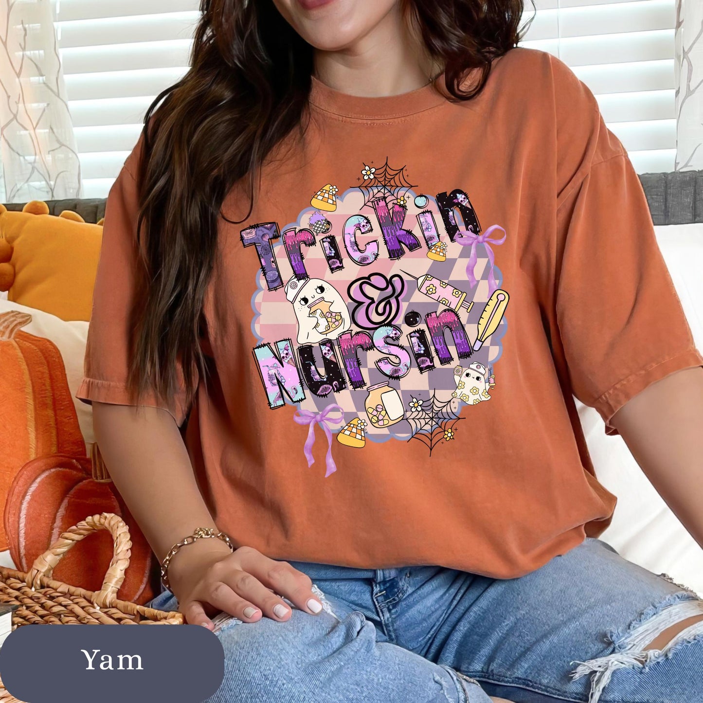 Registered Nurse Ghost Halloween Comfort Colors® 100%cotton autumn t-shirt S-4XL