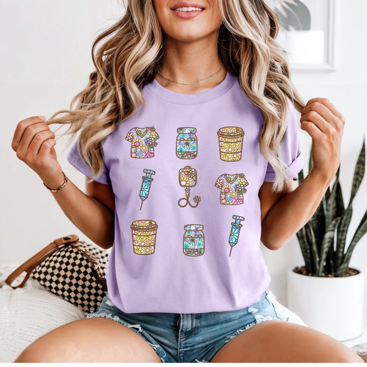 Registered nurse lpn comfort colors tshirt floral ER nurse gift idea shirt for icu nurse school nurse tee spring flower student nurse shirt