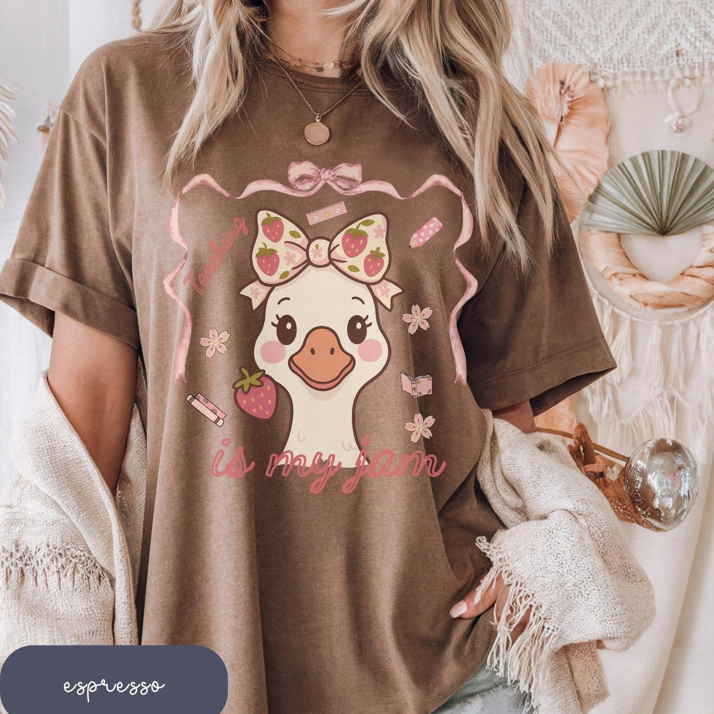 Funny Goose Teacher T-Shirt: Teaching Is My Jam - Comfort Colors