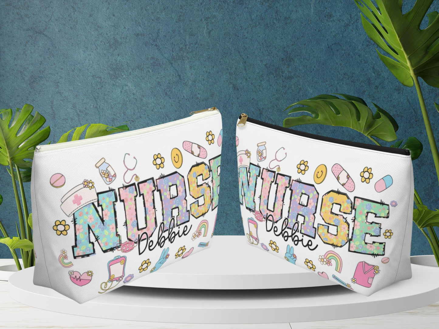 Personalized Nurse Makeup Bag: RN/LPN Gift, Custom Cosmetic Pouch