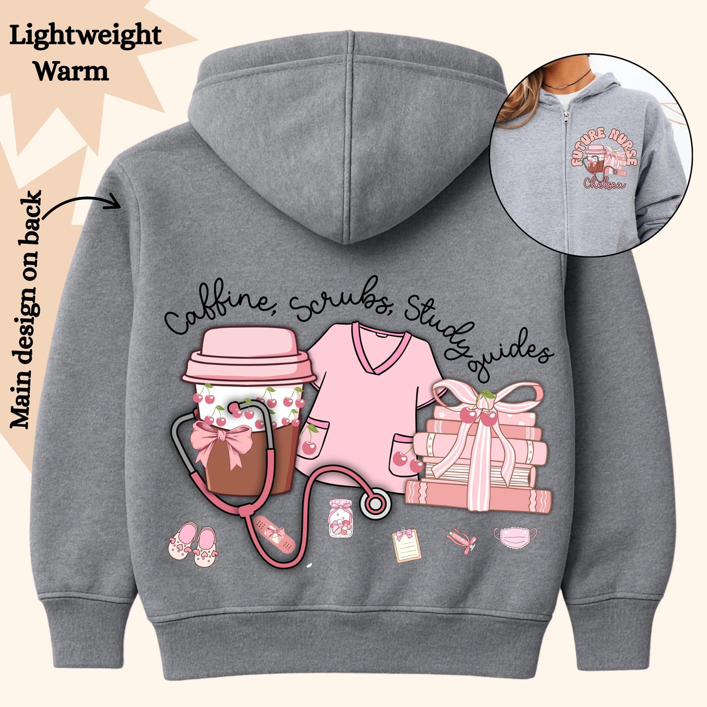 Personalized Nurse Zip Hoodie: RN Nursing Student Gift