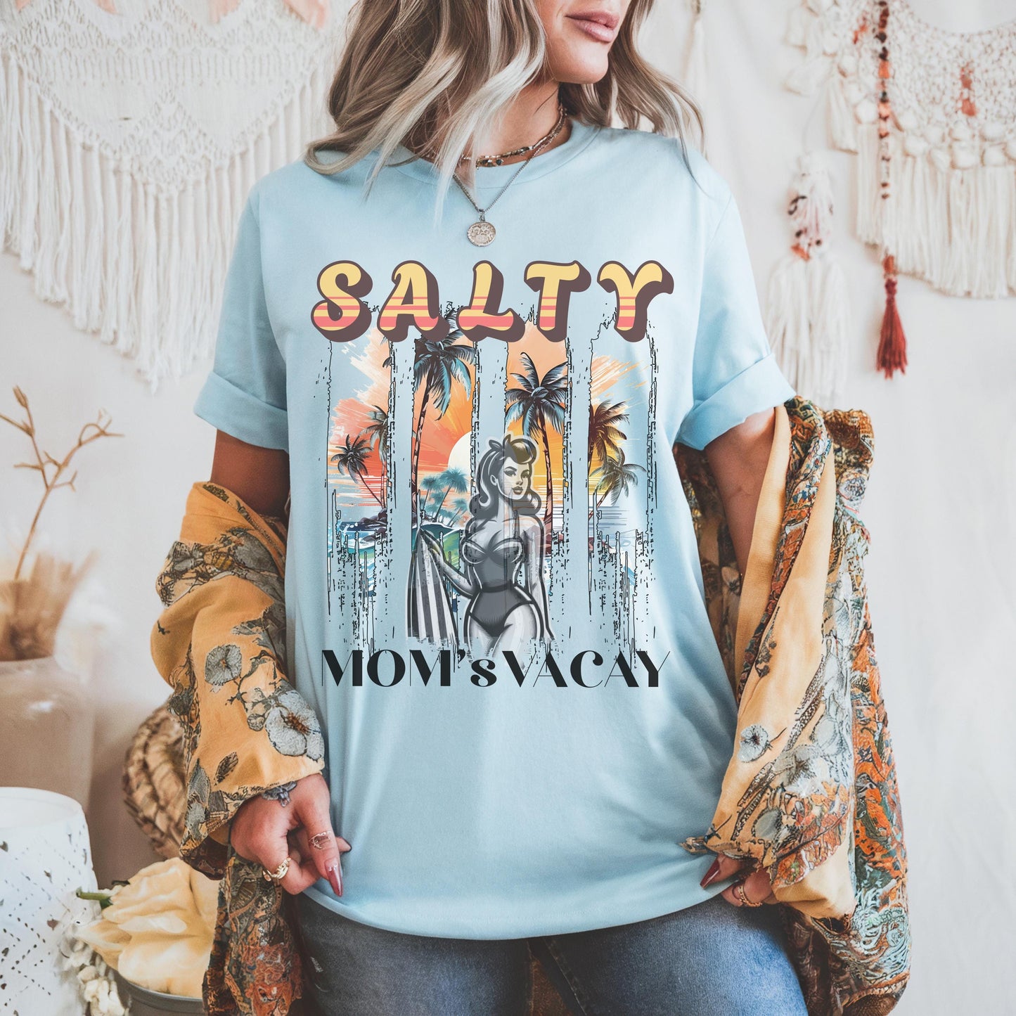 Salty Mom's Vacay T-Shirt: Comfort Colors Beach Trip Tee