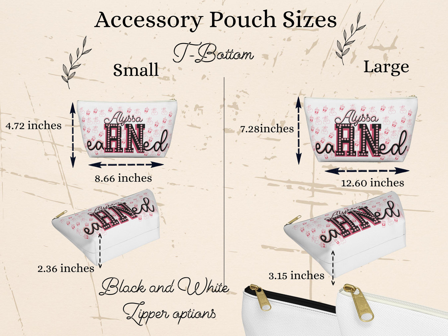 Personalized Nurse Makeup Bag: RN/LPN Gift, Cosmetic Pouch