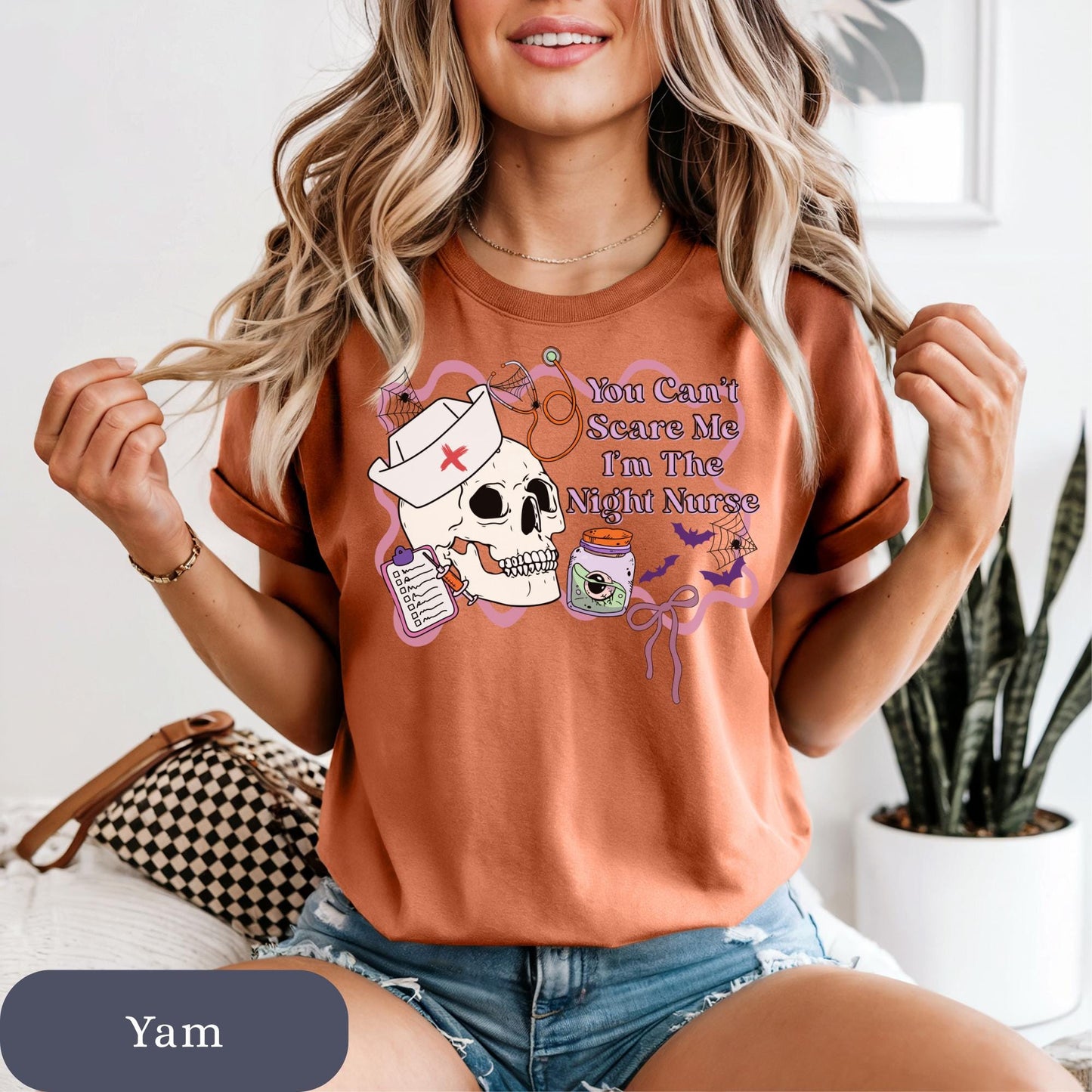 Night Shift Nurse Halloween Skeleton Comfort Colors® 100% cotton Autumn t-shirt S-4XL