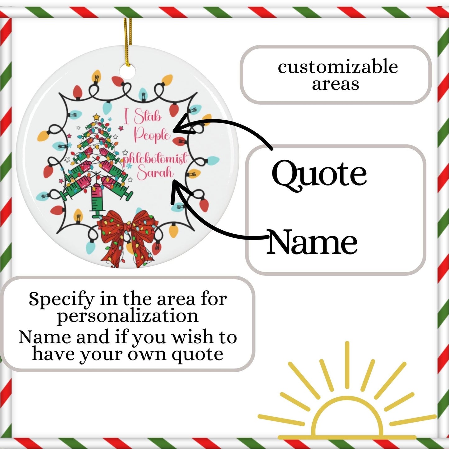 Coquette Phlebotomist Christmas Ornament: Keepsake Gift for Lab Tech