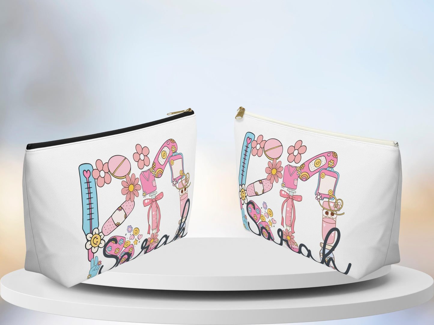 Personalized Nurse Makeup Bag: Custom RN/LPN Cosmetic Pouch