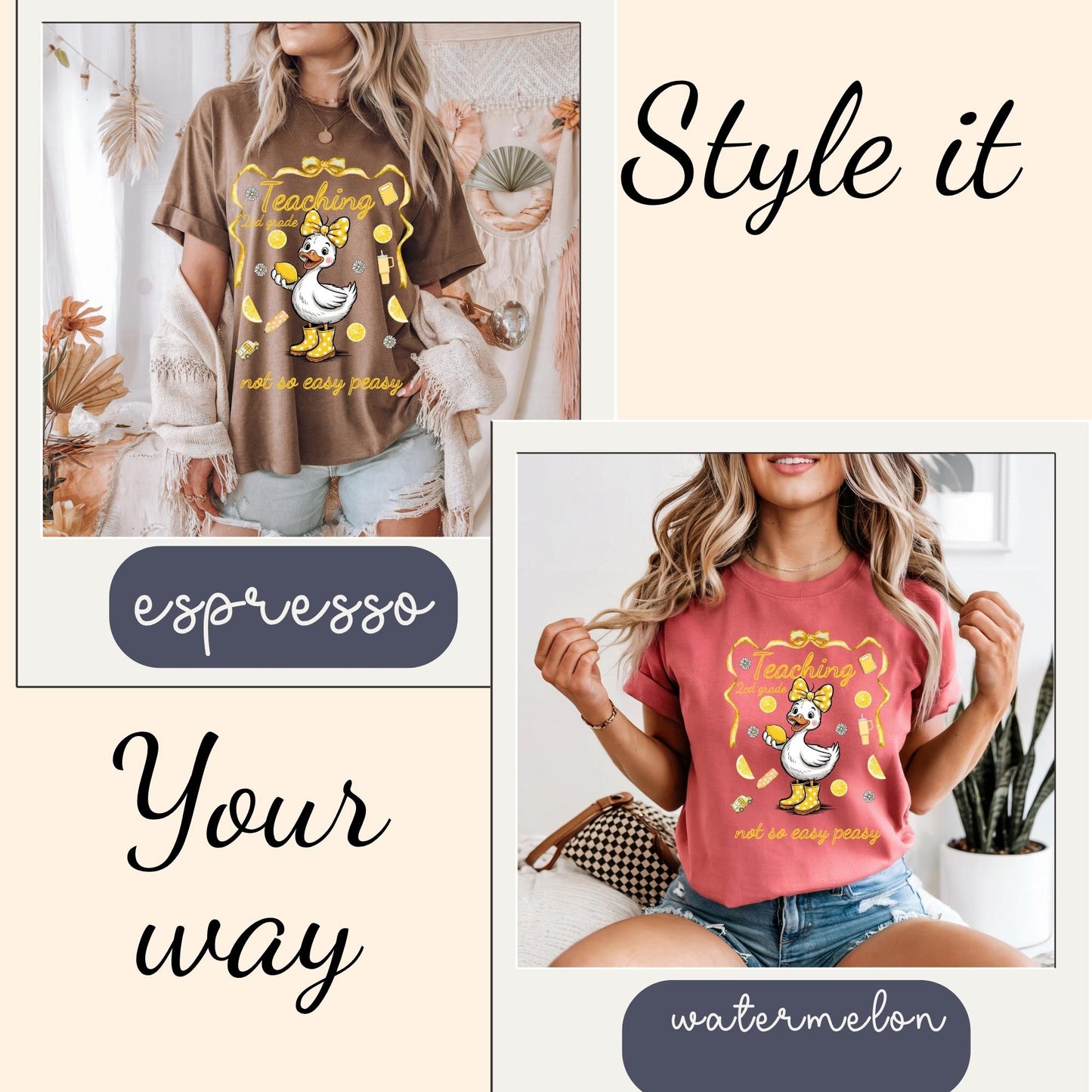 Silly Goose Lemon Teacher T-Shirt: Back to School Comfort Colors Tee