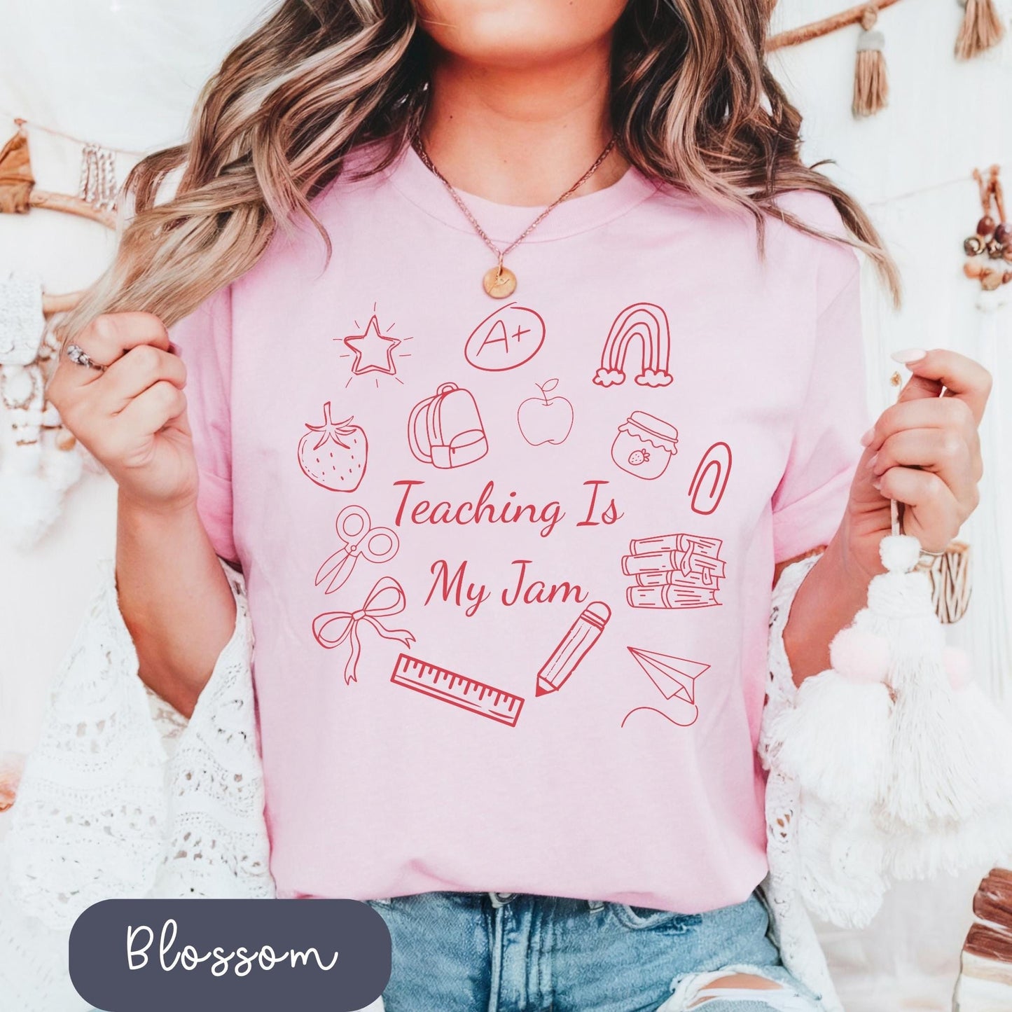 Teaching Is My Jam  Funny T-Shirt Teacher Gift Idea Trendy fruit shirt for educators Back to School  Comfort Colors Classroom Style apparel