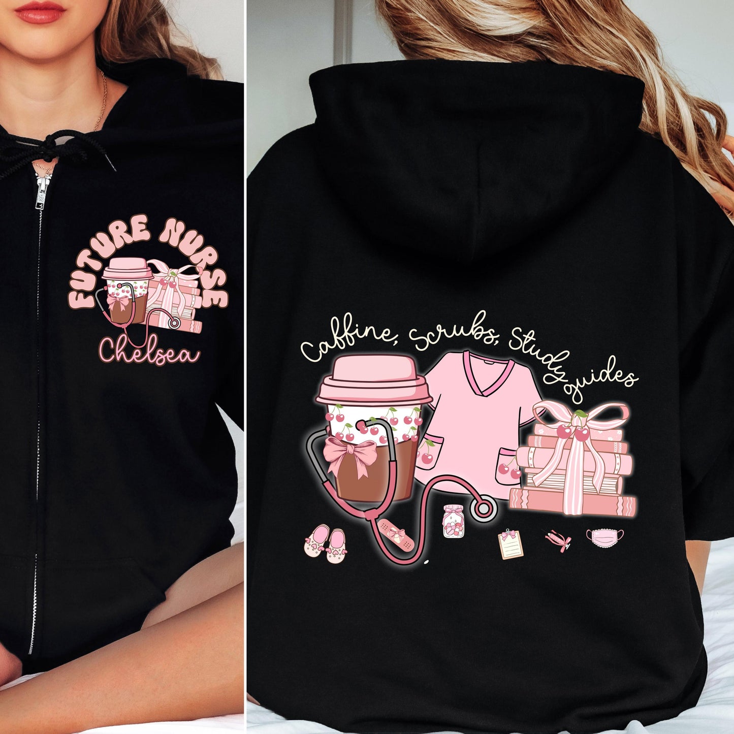 Personalized Nurse Zip Hoodie: RN Nursing Student Gift