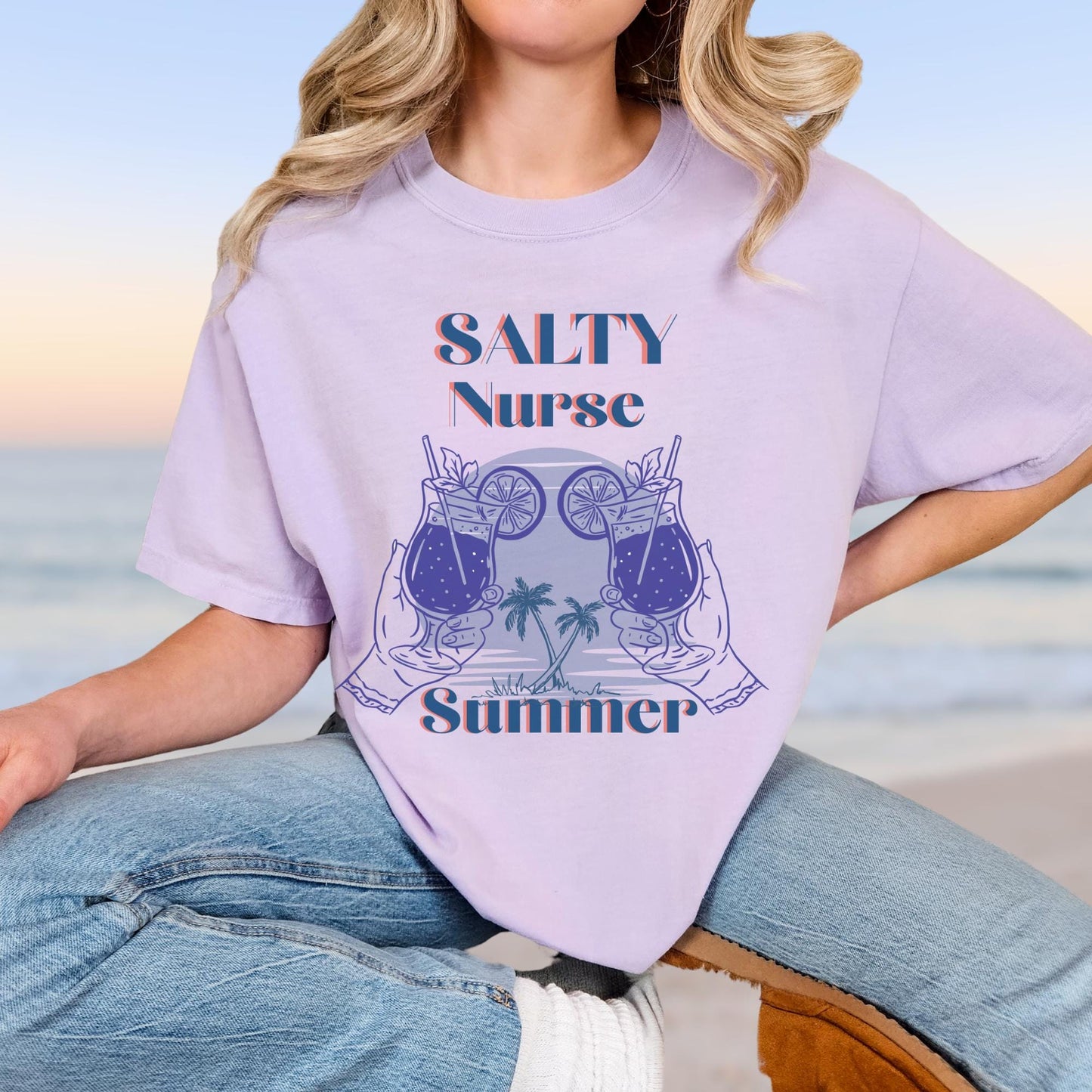 Salty Nurse Club Comfort Colors T-Shirt: RN Summer Travel Tee