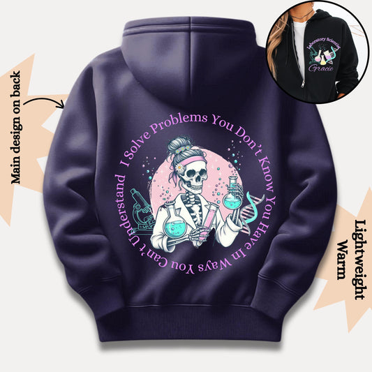 Custom Medical Lab Scientist Zip Hoodie: Funny Chemist Gift