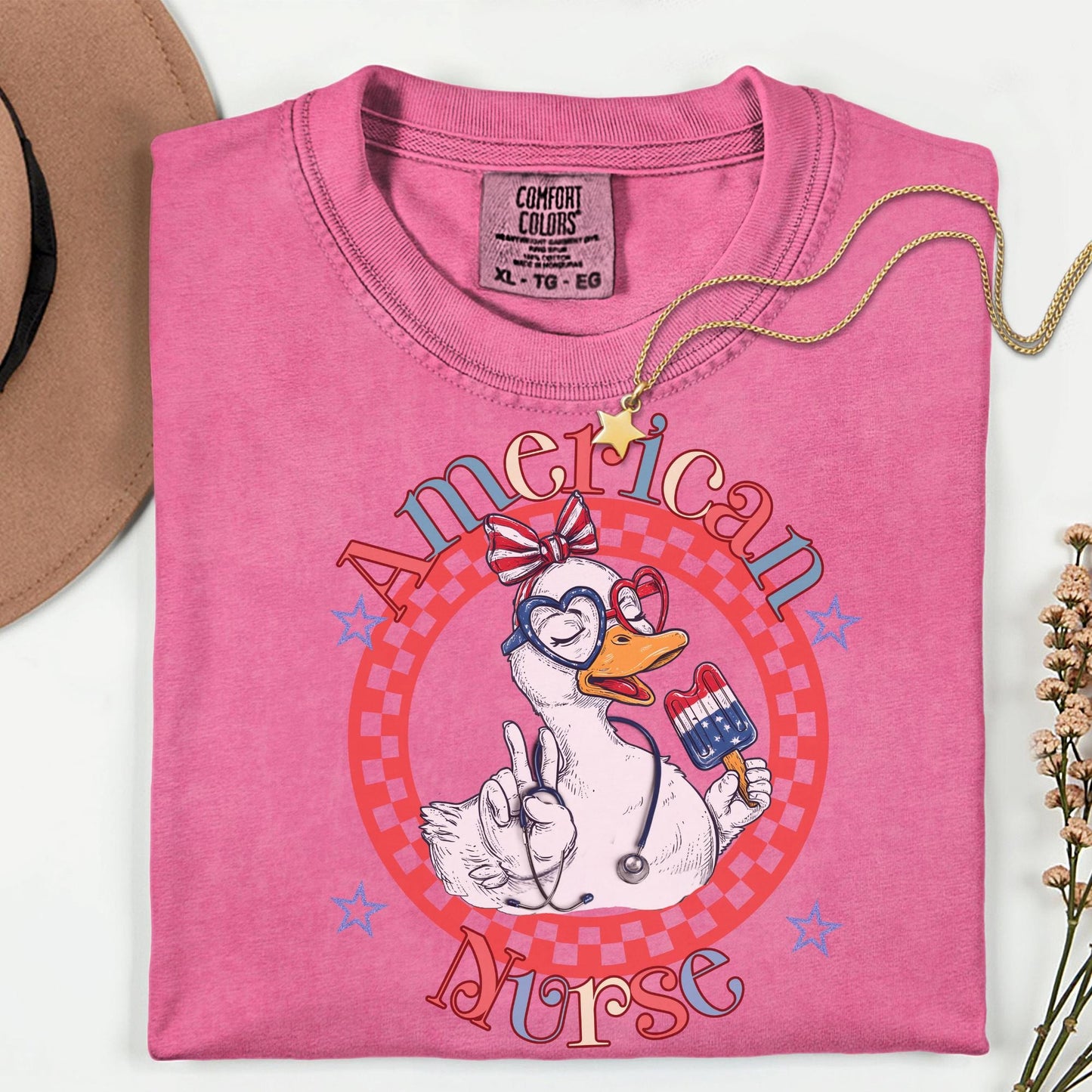 Patriotic Nurse T-Shirt: 4th of July Comfort Colors Tee