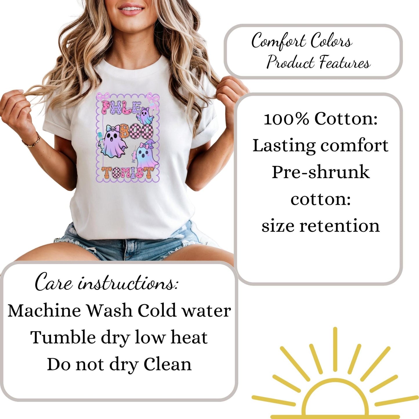 Funny Halloween Phlebotomist T-Shirt: Retro Ghost Boo Lab Tech Tee