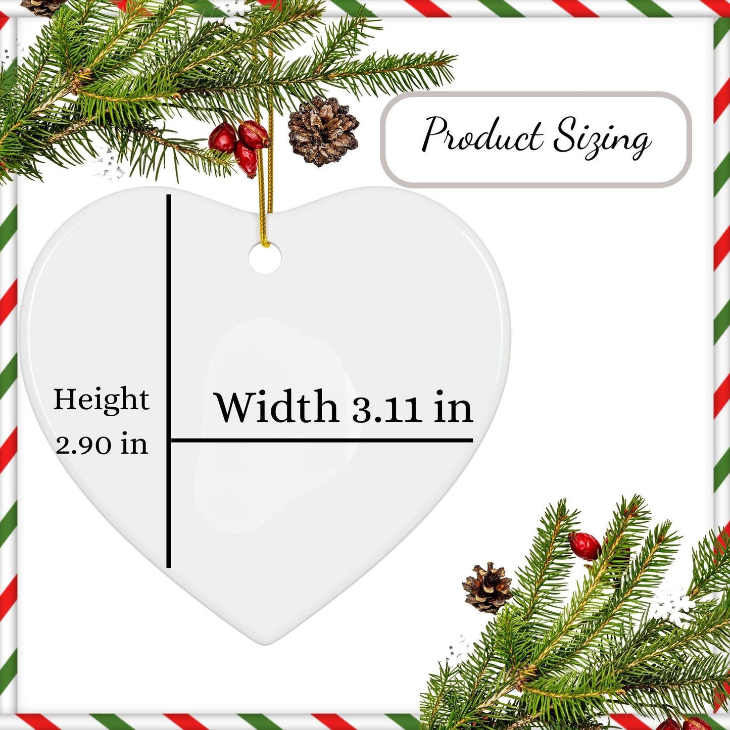 Personalized Christmas Teacher Holiday appreciation ceramic Heart Shape ornament memory keepsake