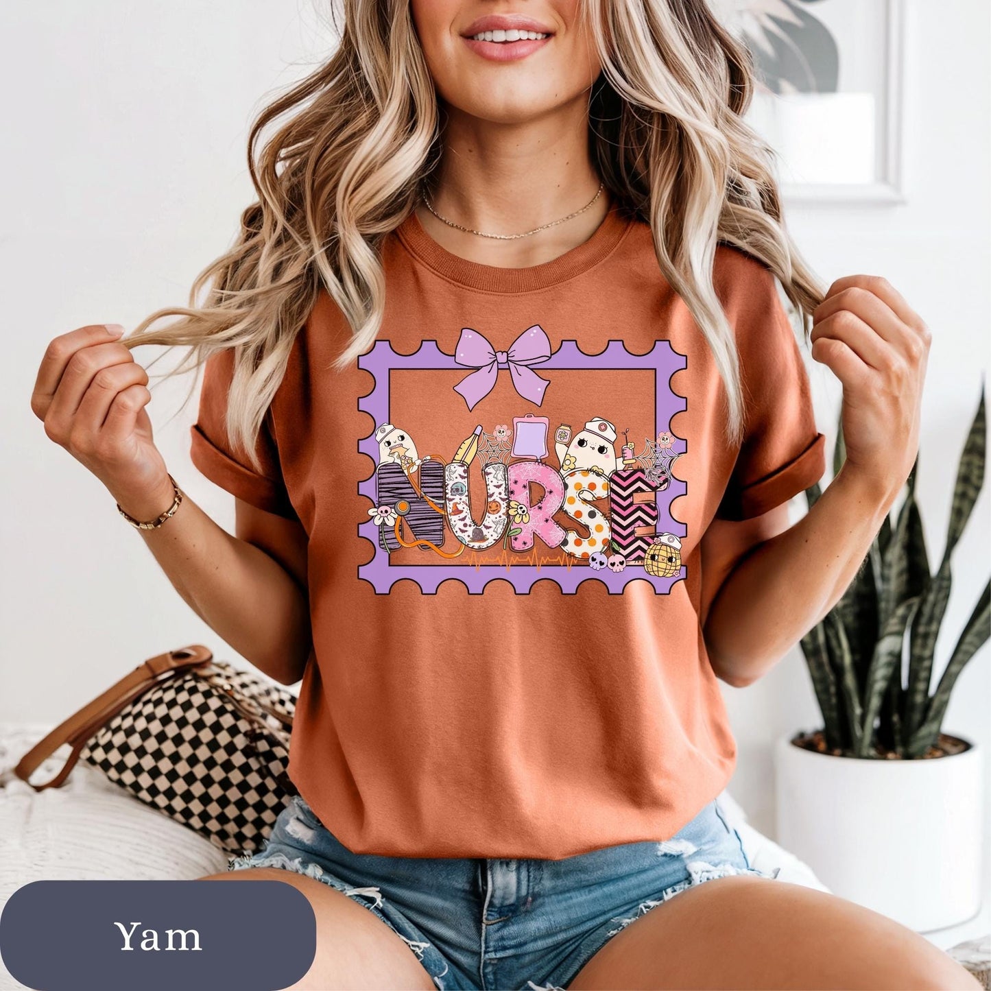 Retro Ghost Nurse T-Shirt: Comfort Colors Halloween RN Tee