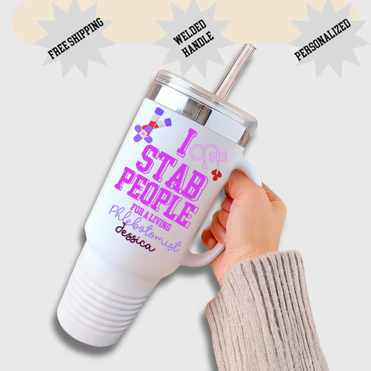 Personalized Phlebotomist 40 oz Tumbler: Funny Medical Gift