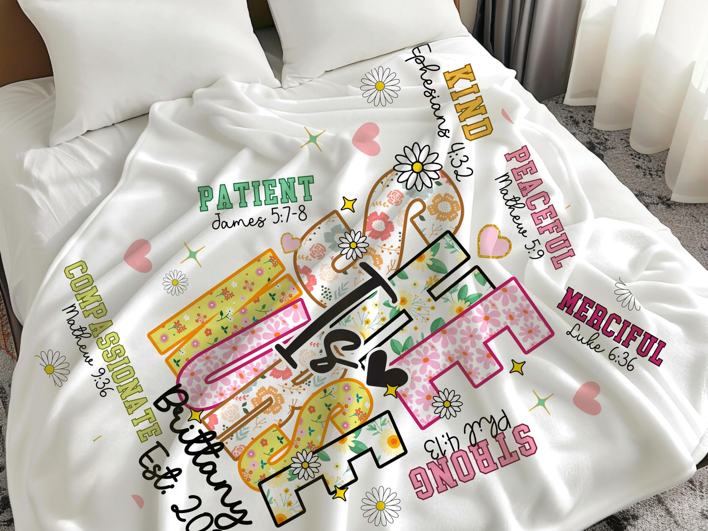 Personalized Nurse Fleece Blanket Custom RN Graduation Gift Nurse Bible Verse Throw Nurse Appreciation Cozy Blanket Name Blanket Faith