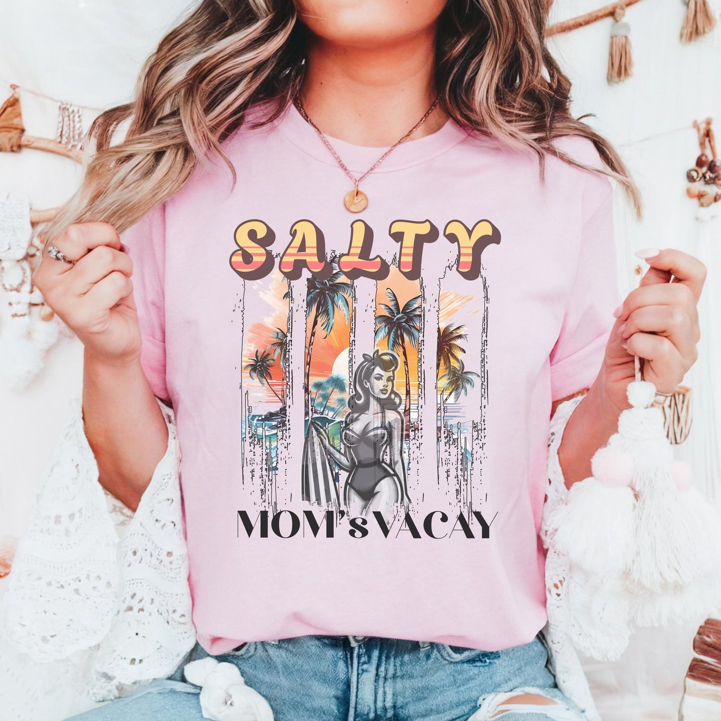 Salty Mom's Vacay T-Shirt: Comfort Colors Beach Trip Tee